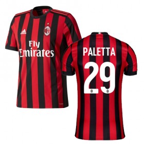 Camisolas de Futebol AC Milan PALETTA Equipamento Principal 2017/18 Manga Curta