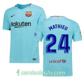 Camisolas de Futebol Barcelona MATHIEU Equipamento Alternativa 2017/18 Manga Curta