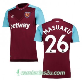 Camisolas de Futebol West Ham MASUAKU Equipamento Principal 2017/18 Manga Curta