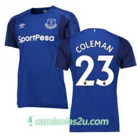Camisolas de Futebol Everton COLEMAN Equipamento Principal 2017/18 Manga Curta