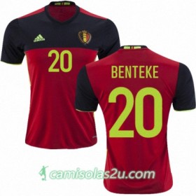 Camisolas de Futebol Bélgica CHRISTIAN BENTEKE Equipamento Principal Euro 2016