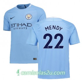 Camisolas de Futebol Manchester City MENDY Equipamento Principal 2017/18 Manga Curta
