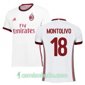 Camisolas de Futebol AC Milan MONTOLIVO Equipamento Alternativa 2017/18 Manga Curta