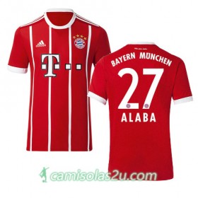 Camisolas de Futebol Bayern München ALABA Equipamento Principal 2017/18 Manga Curta
