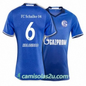 Camisolas de Futebol Schalke KOLASINAC Equipamento Principal 2017/18 Manga Curta