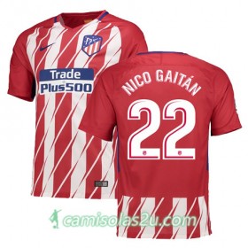 Camisolas de Futebol Atlético Madrid NICO GAITAN Equipamento Principal 2017/18 Manga Curta