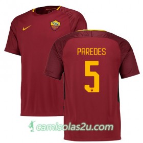 Camisolas de Futebol AS Roma PAREDES Equipamento Principal 2017/18 Manga Curta