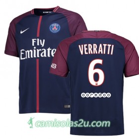 Camisolas de Futebol Paris Saint-Germain MARCO VERRATTI Equipamento Principal 2017/18 Manga Curta
