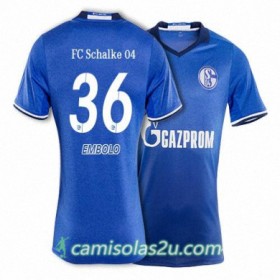 Camisolas de Futebol Schalke EMBOLO Equipamento Principal 2017/18 Manga Curta
