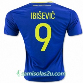 Camisolas de Futebol Bósnia e Herzegovina IBISEVIC Equipamento Principal 2016/17 Manga Curta