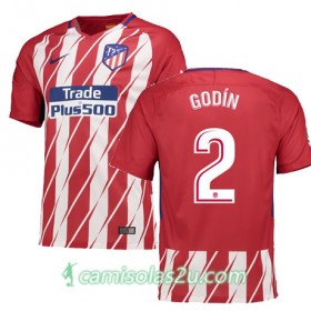 Camisolas de Futebol Atlético Madrid GODIN Equipamento Principal 2017/18 Manga Curta
