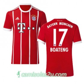 Camisolas de Futebol Bayern München BOATENG Equipamento Principal 2017/18 Manga Curta