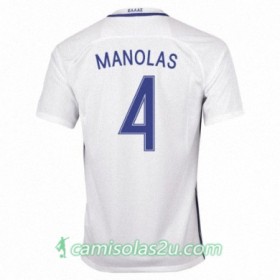 Camisolas de Futebol Grécia KOSTAS MANOLAS Equipamento Principal 2016/17 Manga Curta