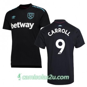 Camisolas de Futebol West Ham CARROLL Equipamento Alternativa 2017/18 Manga Curta