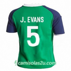 Camisolas de Futebol Irlanda do Norte JONNY EVANS Equipamento Principal 2016/17 Manga Curta