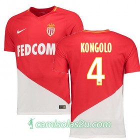 Camisolas de Futebol Mônaco KONGOLO Equipamento Principal 2017/18 Manga Curta