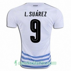 Camisolas de Futebol Uruguai LUIS SUAREZ Equipamento Alternativa 2016/17 Manga Curta