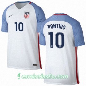 Camisolas de Futebol Estados Unidos CHRISTIAN PULISIC Equipamento Principal 2016/17 Manga Curta