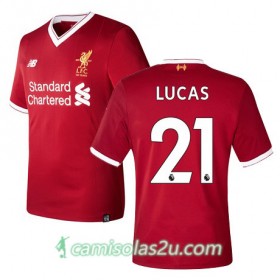 Camisolas de Futebol Liverpool LUCAS Equipamento Principal 2017/18 Manga Curta