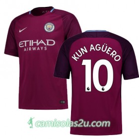 Camisolas de Futebol Manchester City KUN AGUERO Equipamento Alternativa 2017/18 Manga Curta