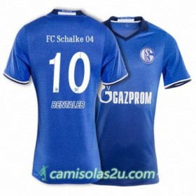 Camisolas de Futebol Schalke BENTALEB Equipamento Principal 2017/18 Manga Curta