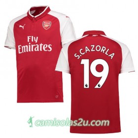 Camisolas de Futebol Arsenal S CAZORLA Equipamento Principal 2017/18 Manga Curta