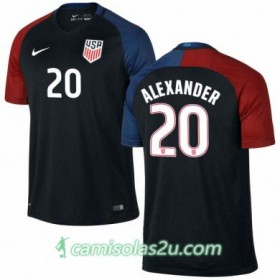 Camisolas de Futebol Estados Unidos ERIC ALEXANDER Equipamento Alternativa 2016/17 Manga Curta