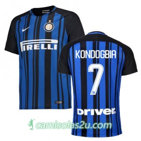 Camisolas de Futebol Inter de Milão KONDOGBIA Equipamento Principal 2017/18 Manga Curta