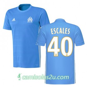 Camisolas de Futebol Olympique de Marseille FLORIAN ESCALES Equipamento Alternativa 2017/18 Manga Curta