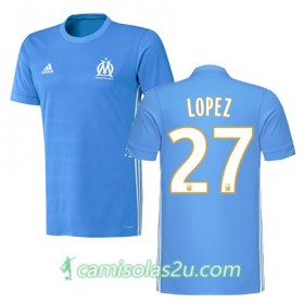 Camisolas de Futebol Olympique de Marseille MAXIME LOPEZ Equipamento Alternativa 2017/18 Manga Curta