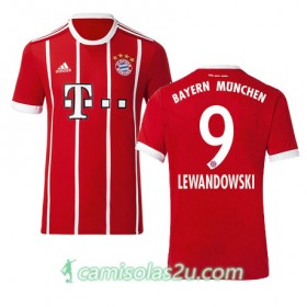 Camisolas de Futebol Bayern München LEWANDOWSKI Equipamento Principal 2017/18 Manga Curta
