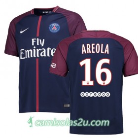 Camisolas de Futebol Paris Saint-Germain ALPHONSE AREOLA Equipamento Principal 2017/18 Manga Curta