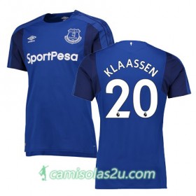 Camisolas de Futebol Everton KLAASSEN Equipamento Principal 2017/18 Manga Curta