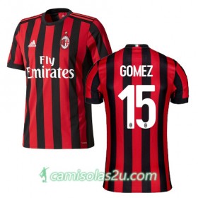 Camisolas de Futebol AC Milan GOMEZ Equipamento Principal 2017/18 Manga Curta