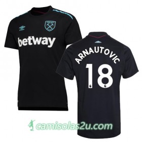 Camisolas de Futebol West Ham ARNAUTOVIC Equipamento Alternativa 2017/18 Manga Curta