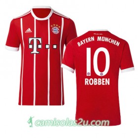 Camisolas de Futebol Bayern München ROBBEN Equipamento Principal 2017/18 Manga Curta