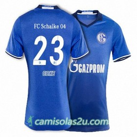 Camisolas de Futebol Schalke COKE Equipamento Principal 2017/18 Manga Curta