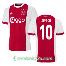 Camisolas de Futebol Ajax Amsterdam HAKIM ZIYECH Equipamento Principal 2017/18 Manga Curta