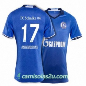 Camisolas de Futebol Schalke STAMBOULI Equipamento Principal 2017/18 Manga Curta