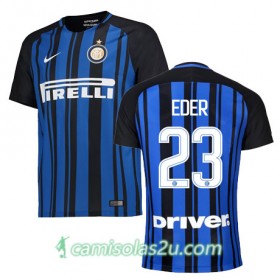 Camisolas de Futebol Inter de Milão EDER Equipamento Principal 2017/18 Manga Curta