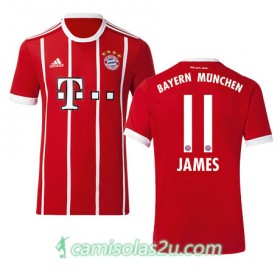 Camisolas de Futebol Bayern München JAMES Equipamento Principal 2017/18 Manga Curta