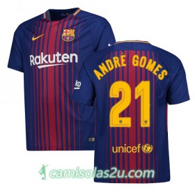 Camisolas de Futebol Barcelona Andre Gomes Equipamento Principal 2017/18 Manga Curta
