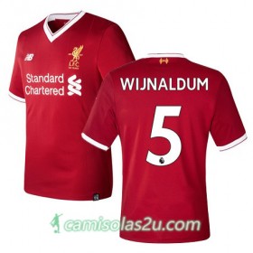 Camisolas de Futebol Liverpool WIJNALDUM Equipamento Principal 2017/18 Manga Curta