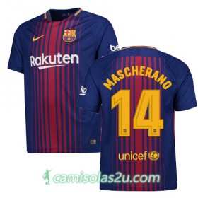 Camisolas de Futebol Barcelona MASCHERANO Equipamento Principal 2017/18 Manga Curta