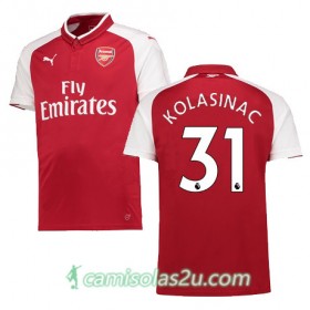 Camisolas de Futebol Arsenal KOLASINAC Equipamento Principal 2017/18 Manga Curta