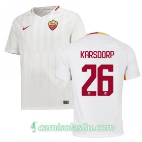 Camisolas de Futebol AS Roma KARSDORP Equipamento Alternativa 2017/18 Manga Curta