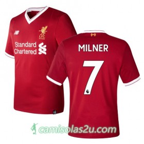 Camisolas de Futebol Liverpool MILNER Equipamento Principal 2017/18 Manga Curta