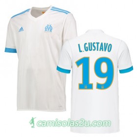 Camisolas de Futebol Olympique de Marseille LUIZ GUSTAVO Equipamento Principal 2017/18 Manga Curta
