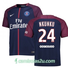 Camisolas de Futebol Paris Saint-Germain CHRISTOPHER NKUNKU Equipamento Principal 2017/18 Manga Curta