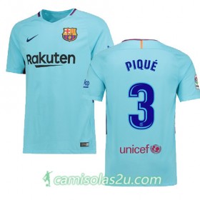 Camisolas de Futebol Barcelona PIQUE Equipamento Alternativa 2017/18 Manga Curta